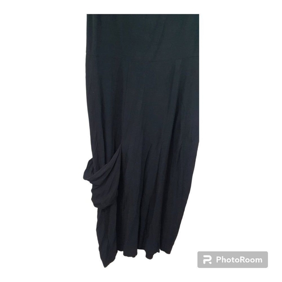 Eileen Fisher Maxi Dress Womens M Black Sleeveless Minimalist Italian Fa… - Picture 7 of 12